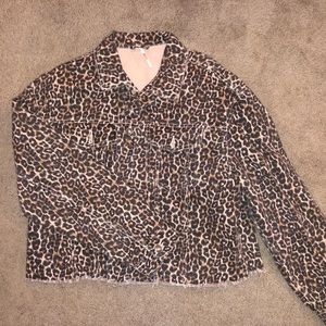Free People Cheetah Denim Jacket